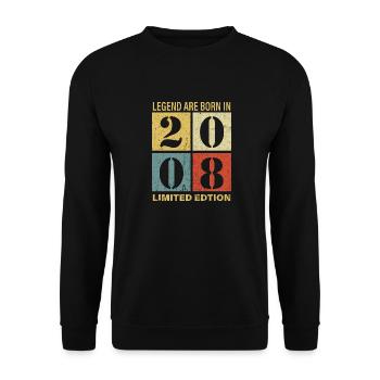 Original Kalender 2008 Vintage Geburtstag Rec - Unisex Pullover - Schwarz - Vorne - Alina (178cm) & Michal (187cm)