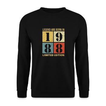 Original Calendar 1988 Vintage Birthday Rec - Unisex Sweatshirt - black - Front - Alina (178cm) & Michal (187cm)