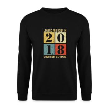 Original Calendar 2018 Vintage Birthday Rec - Unisex Sweatshirt - black - Front - Alina (178cm) & Michal (187cm)
