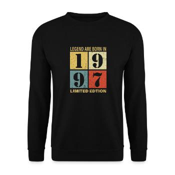 Original Calendrier 1997 Vintage anniversaire rétr - Sweat-shirt Unisexe - noir - Devant - Alina (178cm) & Michal (187cm)