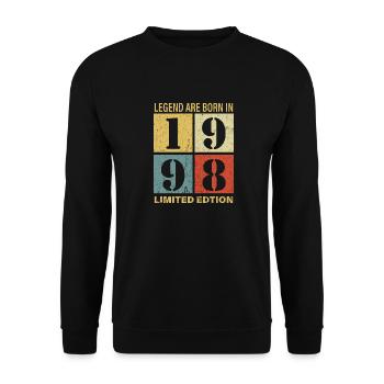 Original Kalender 1998 Vintage Geburtstag Rec - Unisex Pullover - Schwarz - Vorne - Alina (178cm) & Michal (187cm)