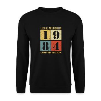 Original Calendar 1984 Vintage Birthday Rec - Unisex Sweatshirt - black - Front - Alina (178cm) & Michal (187cm)