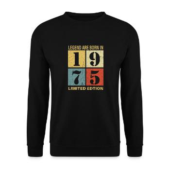 Original Calendar 1975 Vintage Birthday Rec - Unisex Sweatshirt - black - Front - Alina (178cm) & Michal (187cm)