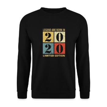 Original Calendar 2020 Vintage Birthday Rec - Unisex Sweatshirt - black - Front - Alina (178cm) & Michal (187cm)
