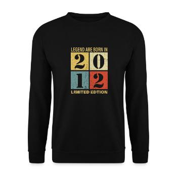 Original Kalender 2012 Vintage Geburtstag Rec - Unisex Pullover - Schwarz - Vorne - Alina (178cm) & Michal (187cm)