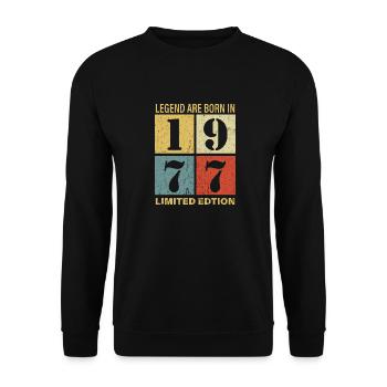 Original Calendrier 1977 Vintage anniversaire rétr - Sweat-shirt Unisexe - noir - Devant - Alina (178cm) & Michal (187cm)