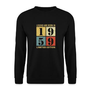 Original Calendar 1959 Vintage Birthday Retr - Unisex Sweatshirt - black - Front - Alina (178cm) & Michal (187cm)