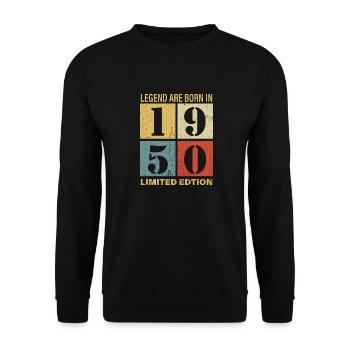 Original Calendrier 1950 Vintage anniversaire rétr - Sweat-shirt Unisexe - noir - Devant - Alina (178cm) & Michal (187cm)