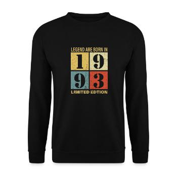 Original Calendar 1993 Vintage Birthday Rec - Unisex Sweatshirt - black - Front - Alina (178cm) & Michal (187cm)