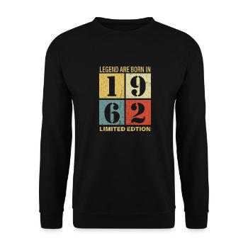 Original Calendar 1962 Vintage Birthday Rec - Unisex Sweatshirt - black - Front - Alina (178cm) & Michal (187cm)