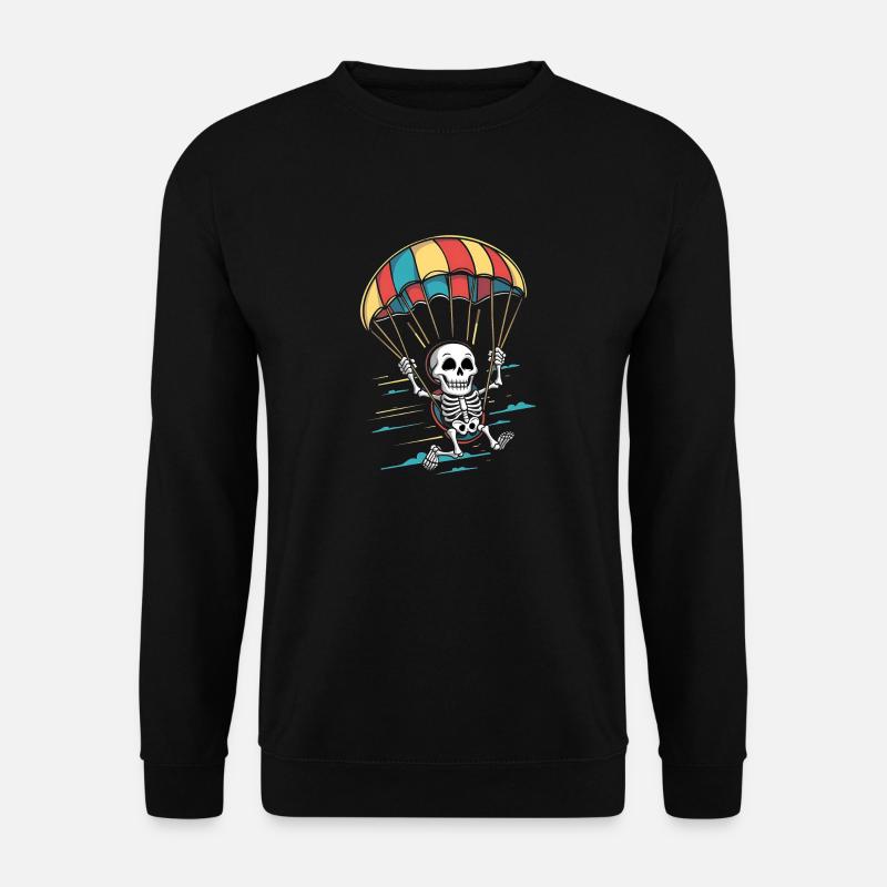 Aviation Skull With Umbrella - Unisex Sweatshirt - black