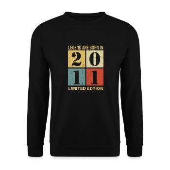 Original Kalender 2011 Vintage Geburtstag Rec - Unisex Pullover - Schwarz - Vorne - Alina (178cm) & Michal (187cm)