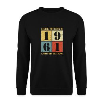 Original Calendrier 1961 Vintage anniversaire rétr - Sweat-shirt Unisexe - noir - Devant - Alina (178cm) & Michal (187cm)