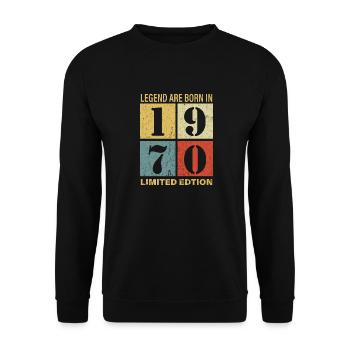 Original Calendar 1970's Vintage Birthday Rec - Unisex Sweatshirt - black - Front - Alina (178cm) & Michal (187cm)