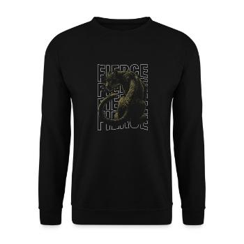 Fierce Panther Design Majestätisches Wildnis-Konzept - Unisex Pullover - Schwarz - Vorne - Alina (178cm) & Michal (187cm)