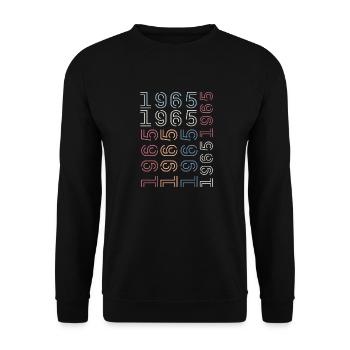 Né en 1965 Cadeau Anniversaire 1965 Retro 1965 - Sweat-shirt Unisexe - noir - Devant - Alina (178cm) & Michal (187cm)