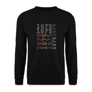 Né en 1975 Cadeau Anniversaire 1975 Retro 1975 - Sweat-shirt Unisexe - noir - Devant - Alina (178cm) & Michal (187cm)