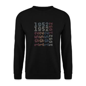 Jahrgang 1952 Geburtstagsgeschenk 1952 Retro 1952 - Unisex Pullover - Schwarz - Vorne - Alina (178cm) & Michal (187cm)