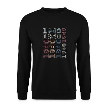 Geboren im Jahr 1940 Retro 1940er Jahre Geburtstagsgeschenk - Unisex Pullover - Schwarz - Vorne - Alina (178cm) & Michal (187cm)