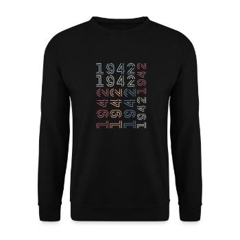 Jahrgang 1942 Geburtstagsgeschenk 1942 Retro 1942 - Unisex Pullover - Schwarz - Vorne - Alina (178cm) & Michal (187cm)