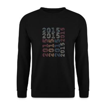 Born in 2015 Birthday Gift 2015 Retro 2015 - Unisex Sweatshirt - black - Front - Alina (178cm) & Michal (187cm)