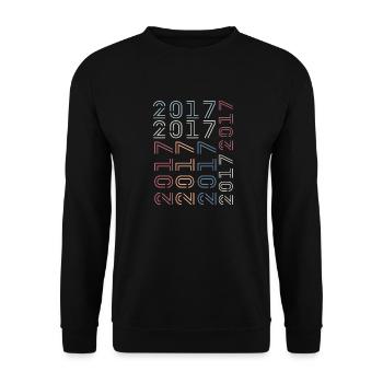 Né en 2017 Cadeau Anniversaire 2017 Retro 2017 - Sweat-shirt Unisexe - noir - Devant - Alina (178cm) & Michal (187cm)