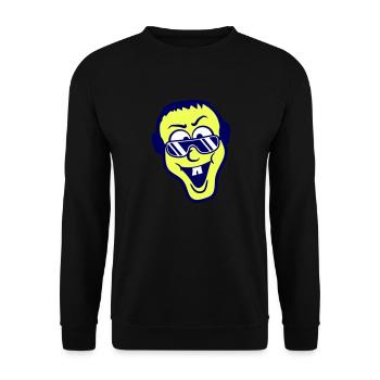 DJ Fun Party Club Head Naughty Happy Laughs Cool - Unisex Sweatshirt - black - Front - Alina (178cm) & Michal (187cm)