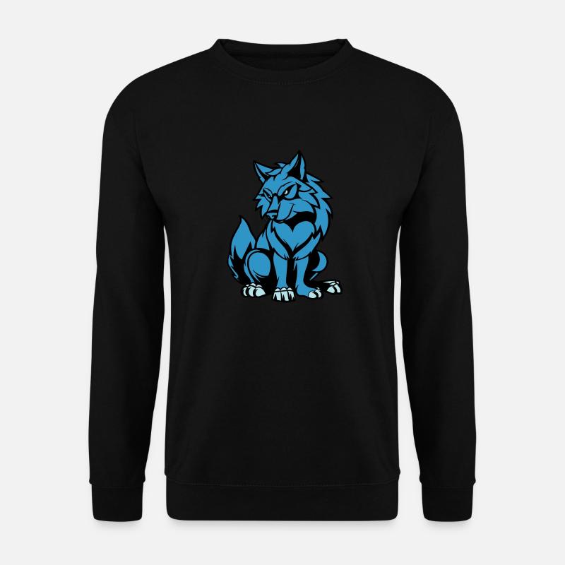 wolf comic tier - Unisex Pullover - Schwarz