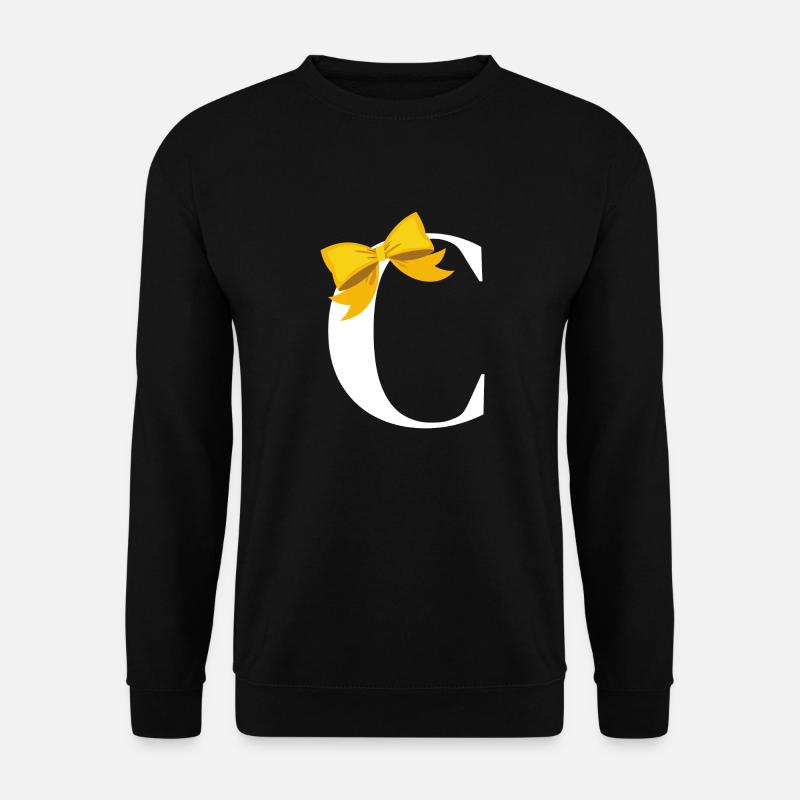 Buchstabe c gelbe Schleife - Unisex Pullover - Schwarz