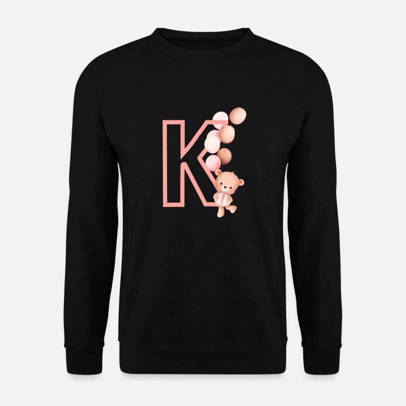 Letter k pink bear - Unisex Sweatshirt - black