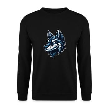 Loup lisse - Sweat-shirt Unisexe - noir - Devant - Alina (178cm) & Michal (187cm)