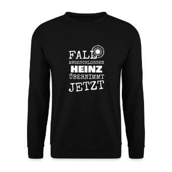 Geschenk für Heinz - Unisex Pullover - Schwarz - Vorne - Alina (178cm) & Michal (187cm)