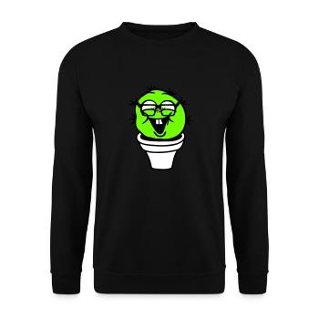 Cactus Nerd Face Prickly Horn-rimmed Glasses Cool Geek - Unisex Sweatshirt - black - Front - Alina (178cm) & Michal (187cm)