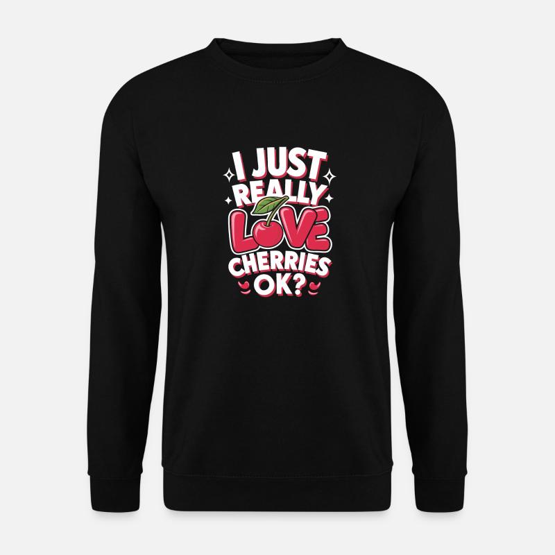 Kirsche Kirschen Früchte Essen - Unisex Pullover - Schwarz