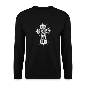 Symbolic message of faith - Unisex Sweatshirt - black - Front - Alina (178cm) & Michal (187cm)