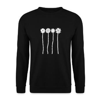 70s T Shirts Limited Edition 69 Flower Power - Unisex Sweatshirt - black - Front - Alina (178cm) & Michal (187cm)