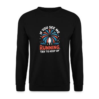 Pyrotechnics Fireworks Pyrotechnics - Unisex Sweatshirt - black - Front - Alina (178cm) & Michal (187cm)