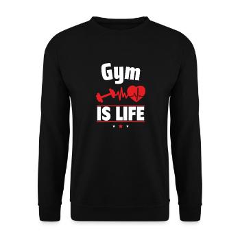 Krafttraining ist das Leben - Unisex Pullover - Schwarz - Vorne - Alina (178cm) & Michal (187cm)
