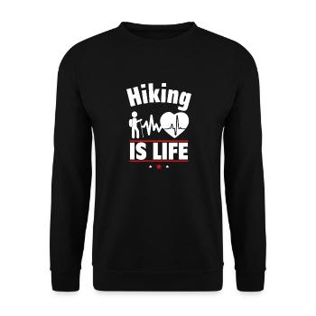 Hiking is life - Unisex Sweatshirt - black - Front - Alina (178cm) & Michal (187cm)