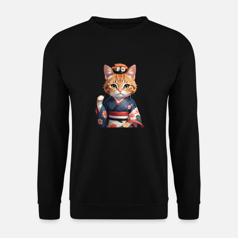 Sushi Cat Katze Japan - Unisex Pullover - Schwarz