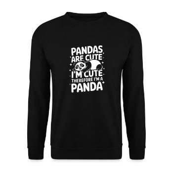 Panda Ours Panda Animal Pandas - Sweat-shirt Unisexe - noir - Devant - Alina (178cm) & Michal (187cm)