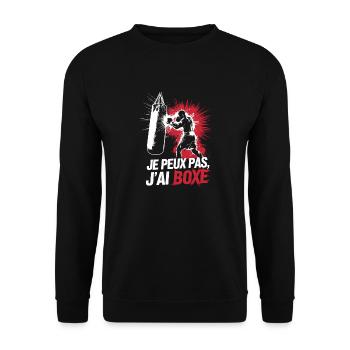 Je peux pas, j'ai boxe - Sweat-shirt Unisexe - noir - Devant - Alina (178cm) & Michal (187cm)