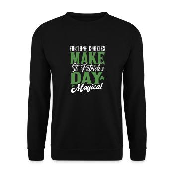 Fortune Cookies Make St Patricks Day Magical - Unisex Sweatshirt - black - Front - Alina (178cm) & Michal (187cm)
