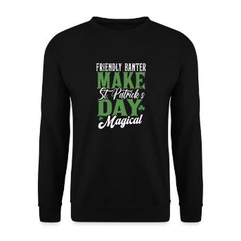 Friendly Banter Make St Patricks Day Magical - Unisex Sweatshirt - black - Front - Alina (178cm) & Michal (187cm)