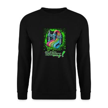 3D-Druck Ich drucke meine Probleme einfach weg - Unisex Pullover - Schwarz - Vorne - Alina (178cm) & Michal (187cm)