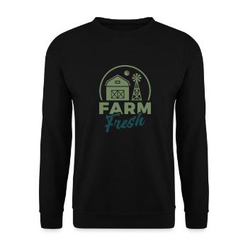 Farm Sweet Farm Gift Saying Farmer Country Life - Unisex Sweatshirt - black - Front - Alina (178cm) & Michal (187cm)