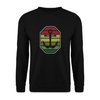 Anker Maritim Meer Seefahrt Retro Vintage See - Unisex Pullover - Schwarz - Vorne - Alina (178cm) & Michal (187cm)