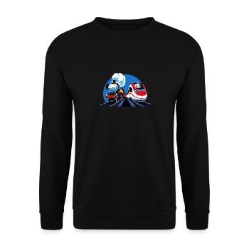 TRAIN ZUG - Unisex Sweatshirt - black - Front - Alina (178cm) & Michal (187cm)
