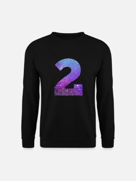 Number 2 galaxy - Unisex Sweatshirt - black