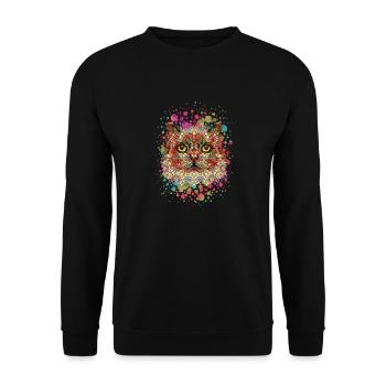 Cat - Unisex Sweatshirt - black - Front - Alina (178cm) & Michal (187cm)